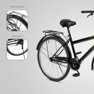 Baroni Home Bicicletta da Passeggio, Manubrio e Sellino Regolabile, Bici con Doppio Freno Anteriore e Posteriore, 26 Pollici, - immagine 5