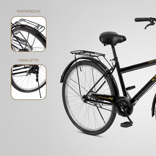 B0G7ZWQJS9 3 69c2b6bf45b7c Baroni Home Bicicletta da Passeggio, Manubrio e Sellino Regolabile, Bici con Doppio Freno Anteriore e Posteriore, 26 Pollici,