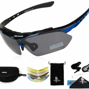 FREE SOLDIER Occhiali da Sole da Uomo Polarizzati 5 in 1 Occhiale Ciclismo MTB Softair Occhiali Tattici Militari Anti-UV400 P