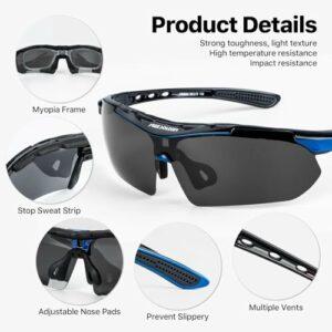 FREE SOLDIER Occhiali da Sole da Uomo Polarizzati 5 in 1 Occhiale Ciclismo MTB Softair Occhiali Tattici Militari Anti-UV400 P - immagine 3