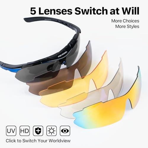 B00ZOMKF7M gal 2 69cfba51c1b8b FREE SOLDIER Occhiali da Sole da Uomo Polarizzati 5 in 1 Occhiale Ciclismo MTB Softair Occhiali Tattici Militari Anti-UV400 P