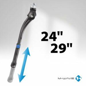 Kickstand, Alloy, Adjustable 24-29, Black, W/Counter Plate, M-Wave-Card - immagine 3