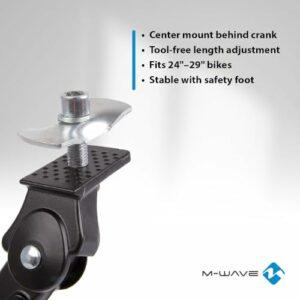 Kickstand, Alloy, Adjustable 24-29, Black, W/Counter Plate, M-Wave-Card - immagine 4