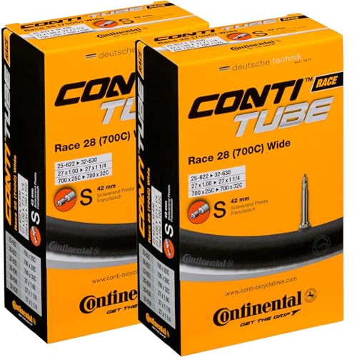 B01EWZFU3K gal 0 69cfa04b47296 Continental Race 28 700 x 25-32c Bike Inner Tubes - Presta 42mm Long Valve (Pair)