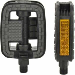Fischer pedals with anti-slip and reflectors, suitable for all bicycle types, black
