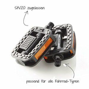 Fischer pedals with anti-slip and reflectors, suitable for all bicycle types, black - immagine 5