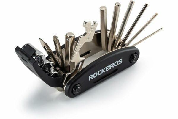 B06XNP3GSJ 69cfb7eddd642 ROCKBROS Kit Riparazioni Attrezzi 16 in 1 per Bicicletta Multiutensili Manutenzione Multifunzionale Pieghevole in Acciaio