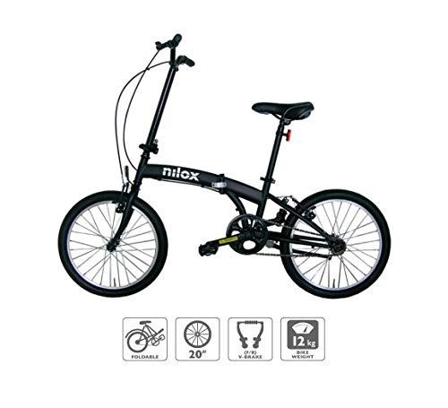 B07PD7GZBB gal 1 69d0bbd50f94a Nilox, Bike X0, Bici Pieghevole, Facile da Trasportare, Design Moderno, con Telaio Opaco in Acciaio, Bicicletta Leggera, 1...