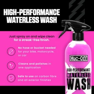 Muc-Off Waterless Wash, 750 ml - Detergente Bici Senza Risciacquo - Spray Detergente a Secco per Bici ad Alte Prestazioni, Pu - immagine 3