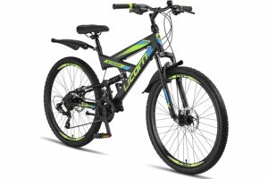 Licorne Bike Strong 2D Premium Mountain Bike in 26, 27,5 e 29 pollici, bicicletta per ragazzi, ragazze, donne e uomini, freno