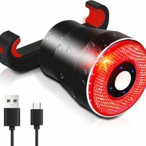 Luce Posteriore Bici Intelligente con Sensore di Frenata, Fanale Bici USB Ricaricabile Impermeabile IP65, 22 LED COB Rosso, 3
