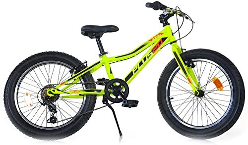 B07V9MNR6F gal 0 69cfc0cabc225 Bicicletta Fat-Bike Ragazzo 20" 6V Aurelia MTB Plus Gialla