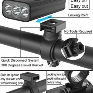 BIKIL luci bici led 6400mAh Ricaricabili USB C Luce Bici Anteriore e Posteriore potente 2400 Lumens Impermeabile IPX5 Set di 8 BIKIL luci bici led 6400mAh Ricaricabili USB C Luce Bici Anteriore e Posteriore potente 2400 Lumens Impermeabile IPX5 Set di - immagine 4