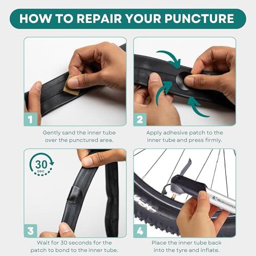 B088HGDXDC gal 2 69cfb758b7fd3 VeloChampion Kit di Riparazione forature Toppe autoadesive per Pneumatici da Bici per Strada, MTB, BMX, ebike | per forature