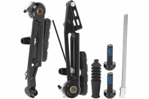 LetCart Bicicletta V Brake Folding- Una Coppia di Parti in Lega di Alluminio ad Alta Resistenza Pieghevole Nero Braccio Lungo