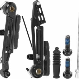 LetCart Bicicletta V Brake Folding- Una Coppia di Parti in Lega di Alluminio ad Alta Resistenza Pieghevole Nero Braccio Lungo