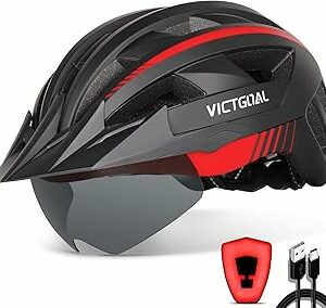 Annuncio sponsorizzato – VICTGOAL Casco da ciclismo da uomo e donna, con visiera magnetica rimovibile, traspirante, con 21...