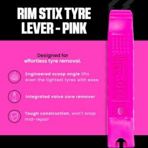 Muc-Off Rim Stix, Rosa - Coppia di Leve Smontagomme per Bici - Ripara Facilmente le Forature - Leve per Copertoni Bici Ergono - immagine 4