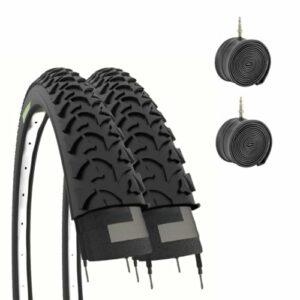 ECOVELO' 2 COPERTONI MTB 26 x 1.95 (50-559) + 2 CAMERE D'ARIA PER MTB BICICLETTA NERO BICI MOUNTAIN BIKE - immagine 2