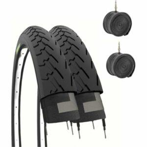 ECOVELO 2 COPERTONI Neri 700x35C (37-622) +CAMERE d'Aria City Bike Bici Trekking 700 X 35 28 1 5/8 3/8