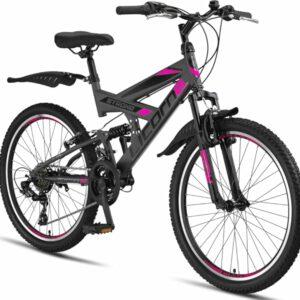 Licorne Bike Premium Mountain Bike Strong da 26 pollici, bicicletta per ragazzi, ragazze, donne e uomini, con cambio Shimano