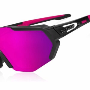 Queshark Polarizzati Anti-UV Occhiali da Ciclismo Bici MTB Intercambiabili per Sport Uomo Donna Guida Pesca Golf Baseball Cor - immagine 1