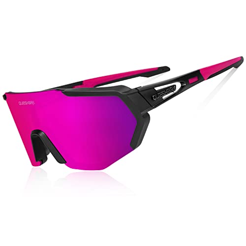 B0922M96JY gal 0 69cfba7847751 Queshark Polarizzati Anti-UV Occhiali da Ciclismo Bici MTB Intercambiabili per Sport Uomo Donna Guida Pesca Golf Baseball Cor