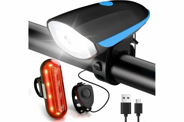 B09C1ZT1TQ 69cfa4e181238 Gobikey Luci Biciclette LED, Anteriore e Posteriore USB Ricaricabile e Impermeabile IP65, 1200 mAh luci MTB per Uomini Donne,