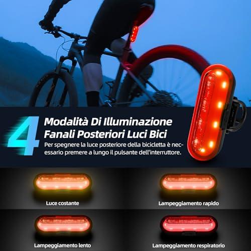 B09C1ZT1TQ gal 2 69cfa4e6caebe Gobikey Luci Biciclette LED, Anteriore e Posteriore USB Ricaricabile e Impermeabile IP65, 1200 mAh luci MTB per Uomini Donne,