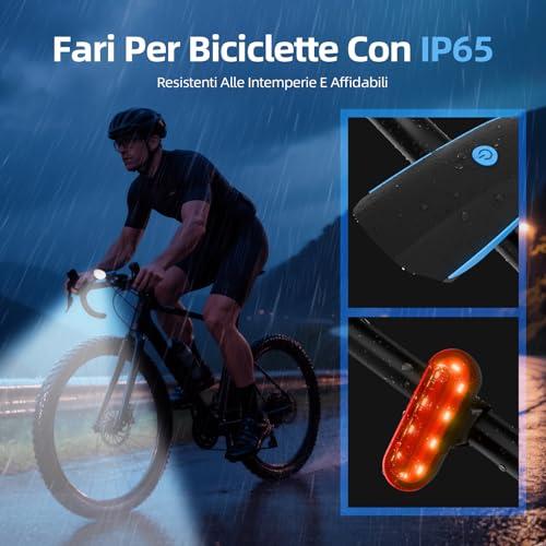 B09C1ZT1TQ gal 3 69cfa4e83cd0a Gobikey Luci Biciclette LED, Anteriore e Posteriore USB Ricaricabile e Impermeabile IP65, 1200 mAh luci MTB per Uomini Donne,