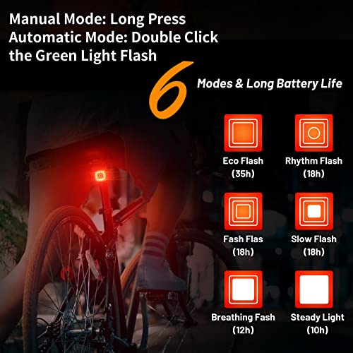 B09J85VNQH gal 2 69cfa6fbb1246 Luce Posteriore Bici, 6 Modalità di illuminazione Fanale Posteriore Bicicletta Ricaricabile Tramite USB Freno Intelligente co