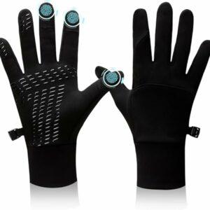 BLUEVER Guanti da Corsa, Guanti Invernali Antivento Touchscreen Guanti Sportivi Caldi Antiscivolo Idrorepellenti per Uomo Don