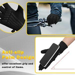 BLUEVER Guanti da Corsa, Guanti Invernali Antivento Touchscreen Guanti Sportivi Caldi Antiscivolo Idrorepellenti per Uomo Don - immagine 5