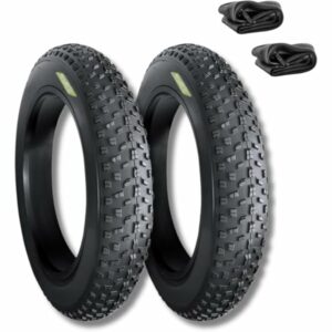ECOVELO 2 COPERTONI 20 X 4.0 + CAMERE D’ARIA COPPIA PNEUMATICI TASSELLATI PER FAT BIKE E-BIKE GOMME 20'' MTB CON RUOTE FAT - immagine 1
