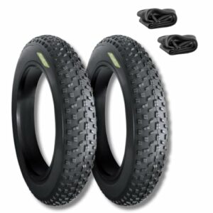 ECOVELO 2 COPERTONI 20 X 4.0 + CAMERE D’ARIA COPPIA PNEUMATICI TASSELLATI PER FAT BIKE E-BIKE GOMME 20'' MTB CON RUOTE FAT - immagine 2