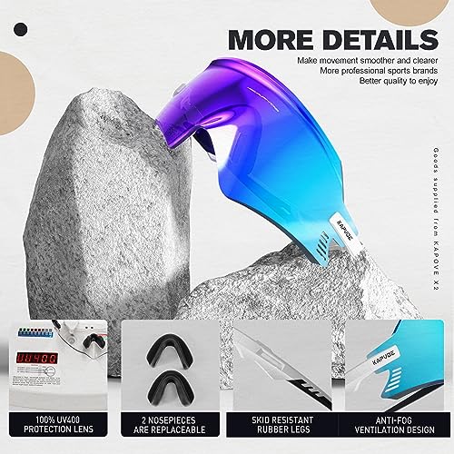 B09QW55MLX gal 2 69cfbc7d17253 KAPVOE Ciclismo Occhiali Mountain Bike Sport Occhiali da Sole Bike Equitazione Moto BMX Uomini Donne K2