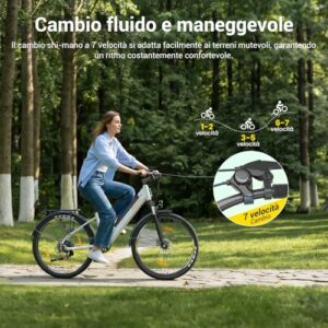 Eleglide Bicicletta elettrica da trekking, bicicletta elettrica T1 Step-Thru, 27,5", bici da trekking, E-Citybike con batt... - immagine 3