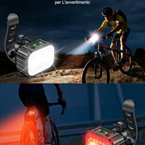 CIRYCASE Luci Bici Anteriori & Posteriori, USB Ricaricabile Luci Bicicletta LED Super Luminosa, Impermeabile IPX6 Luce Bici, 7 CIRYCASE Luci Bici Anteriori & Posteriori, USB Ricaricabile Luci Bicicletta LED Super Luminosa, Impermeabile IPX6 Luce Bici, - immagine 3