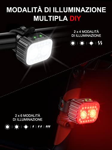 CIRYCASE Luci Bici Anteriori & Posteriori, USB Ricaricabile Luci Bicicletta LED Super Luminosa, Impermeabile IPX6 Luce Bici, 3 B0B3SX6QPQ gal 2 69cfa53673cde CIRYCASE Luci Bici Anteriori & Posteriori, USB Ricaricabile Luci Bicicletta LED Super Luminosa, Impermeabile IPX6 Luce Bici,