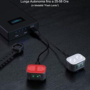 CIRYCASE Luci Bici Anteriori & Posteriori, USB Ricaricabile Luci Bicicletta LED Super Luminosa, Impermeabile IPX6 Luce Bici, 9 CIRYCASE Luci Bici Anteriori & Posteriori, USB Ricaricabile Luci Bicicletta LED Super Luminosa, Impermeabile IPX6 Luce Bici, - immagine 5