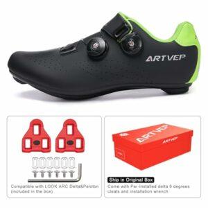 Scarpe da Ciclismo da Uomo Scarpe da Bici da Strada Compatibile con SPD e Delta Blocco Pedale Scarpe da Bicicletta Compatible - immagine 4