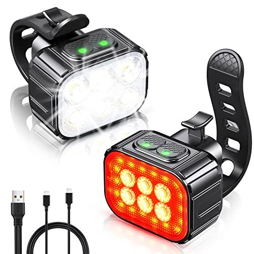 B0BBPZNXR1 gal 0 69cf97ab2765a CIRYCASE Luci Bici Kit, Ricaricabile USB & Impermeabili IP65 Luci Bicicletta LED con Fascio Luminoso Spot & Flood, 8+12 modal