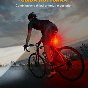 CIRYCASE Luci Bici Kit, Ricaricabile USB & Impermeabili IP65 Luci Bicicletta LED con Fascio Luminoso Spot & Flood, 8+12 modal - immagine 3