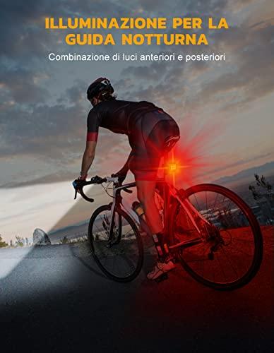 B0BBPZNXR1 gal 1 69cf97ad18844 CIRYCASE Luci Bici Kit, Ricaricabile USB & Impermeabili IP65 Luci Bicicletta LED con Fascio Luminoso Spot & Flood, 8+12 modal