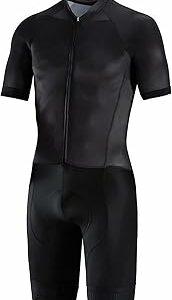 Triathlon Trisuit Uomo Elite Manica Corta Trisuit Maglia da Ciclismo da Uomo Body Intero (Colore Nero, Taglia XXXX-Large)