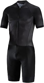 B0BHLGXG4F 69d0c0564b57c Triathlon Trisuit Uomo Elite Manica Corta Trisuit Maglia da Ciclismo da Uomo Body Intero (Colore Nero, Taglia XXXX-Large)