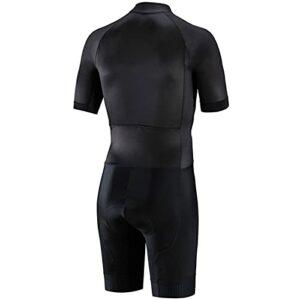 Triathlon Trisuit Uomo Elite Manica Corta Trisuit Maglia da Ciclismo da Uomo Body Intero (Colore Nero, Taglia XXXX-Large) - immagine 4