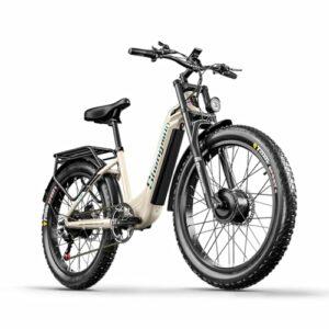 Shengmilo Bicicletta elettrica Bike, mountain bike a piena sospensione da 26 pollici, E-Bike, batteria 48V 17.5Ah, cambio a 7 - immagine 3