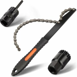 Homord Kit Attrezzi Bici, Chiave a Frusta con Bici Chiave Pacco Pignoni, Kit Catena Bici Frusta per Catena Freewheel Removal