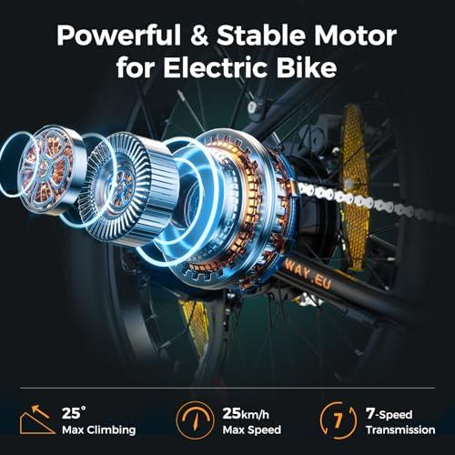 B0BX2141GG gal 1 69d0bce7078b5 HITWAY Bicicletta Elettrica Pieghevole, 20"*3,0/20"*4,0 Fat Tire Bici Elettrica Adulto E-Bike con Li-Batteria 36V 12Ah/48V...